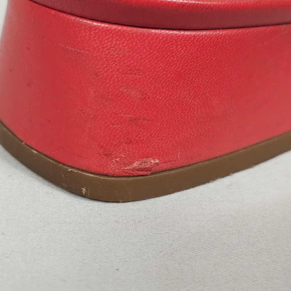 Vintage Lily Pulitzer Sandals Women Size 10 M Red Yellow Leather Slip-On Open To - Picture 13 of 16
